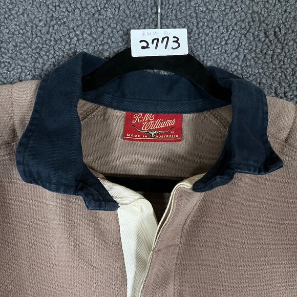 R.M.Williams Rugby Jumper Polo Shirt - Men's Size XL - Tan - Picture 2 of 9